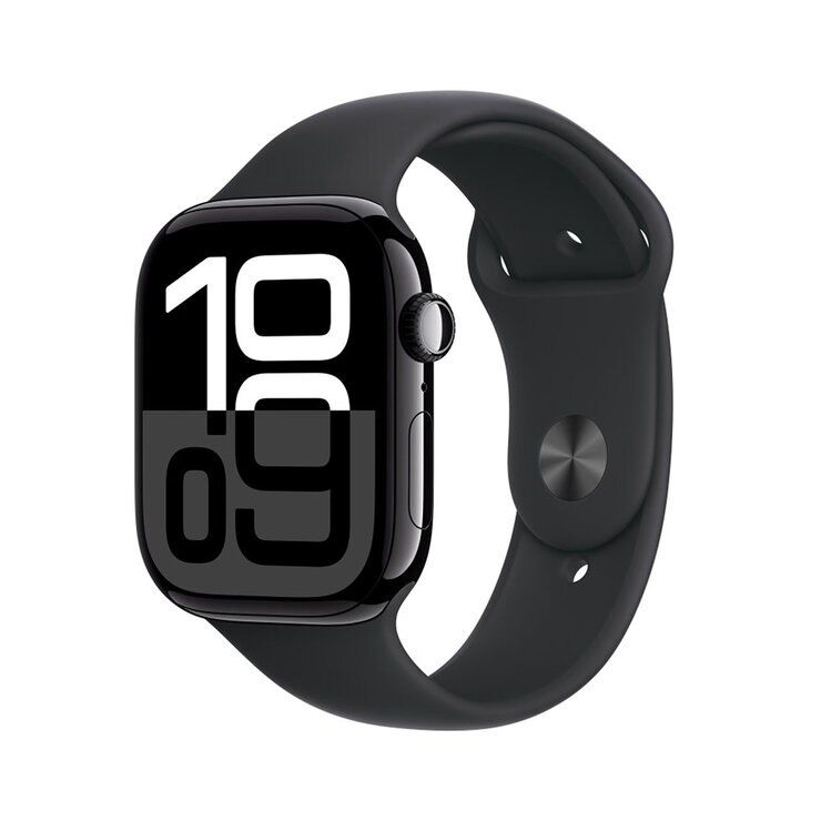 Apple Watch S10 (GPS + Cellular) Caja de aluminio negro azabache 46mm con correa deportiva negro M/L — Imagen 1 de 4