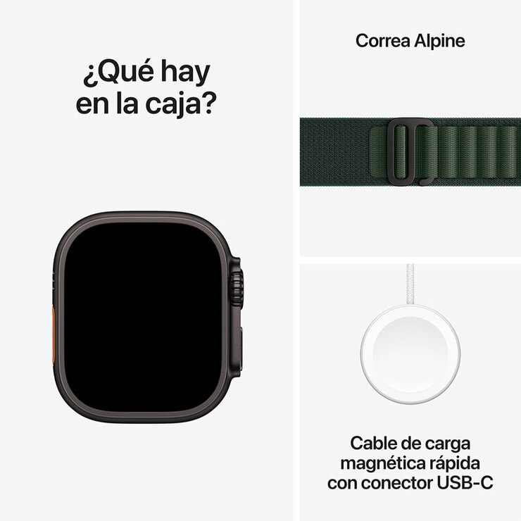 Apple Watch Ultra 2 (GPS + Cellular) Caja de titanio negro 49mm con Correa Loop Alpine Verde M — Imagen 2 de 4