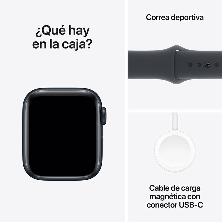 Apple Watch SE (GPS) Caja de aluminio medianoche 40mm con Correa deportiva medianoche S/M — Imagen 2 de 4