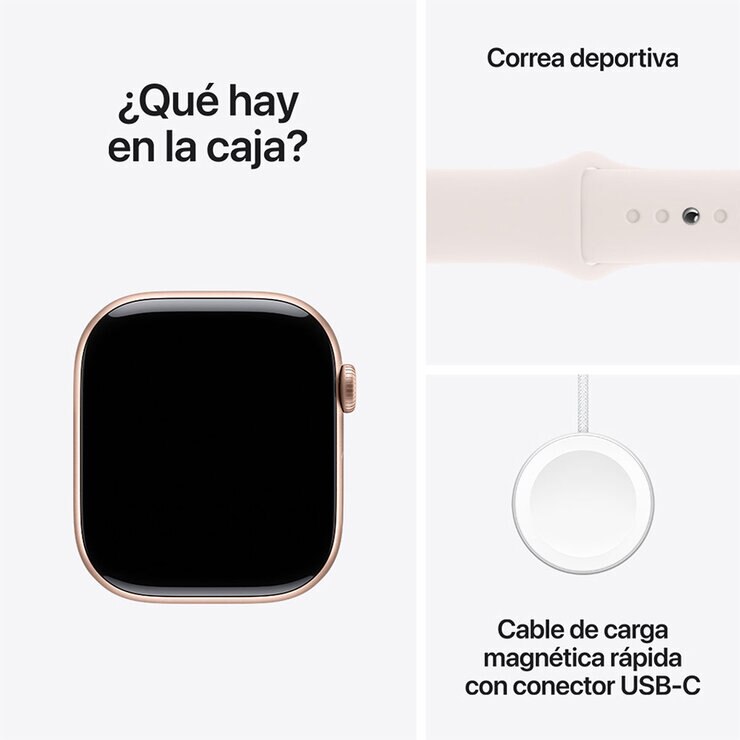 Apple Watch S10 (GPS) Caja de aluminio oro rosa 46mm con correa deportiva rosa rubor S/M — Imagen 3 de 4