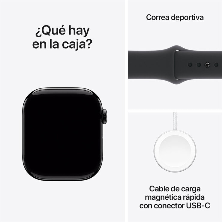 Apple Watch S10 (GPS) Caja de aluminio negro azabache 46mm con correa deportiva negro M/L — Imagen 3 de 4
