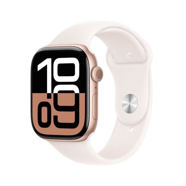 Apple Watch S10 (GPS) Caja de aluminio oro rosa 46mm con correa deportiva rosa rubor S/M — Imagen 1 de 4