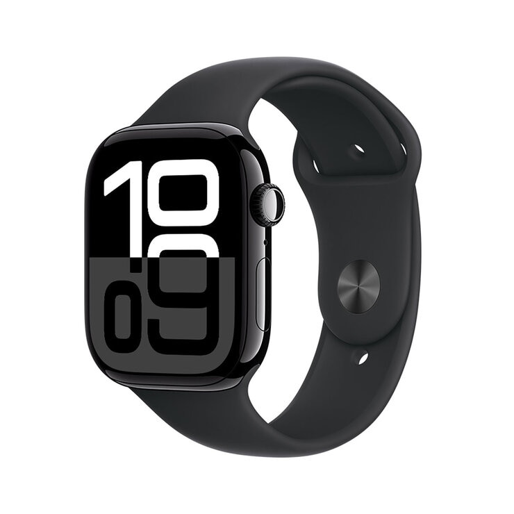 Apple Watch S10 (GPS) Caja de aluminio negro azabache 46mm con correa deportiva negro M/L — Imagen 1 de 4