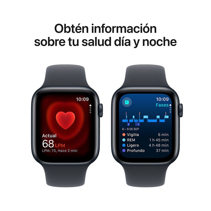 Apple Watch SE (GPS) Caja de aluminio medianoche 44mm con Correa deportiva medianoche M/L — Imagen 4 de 4