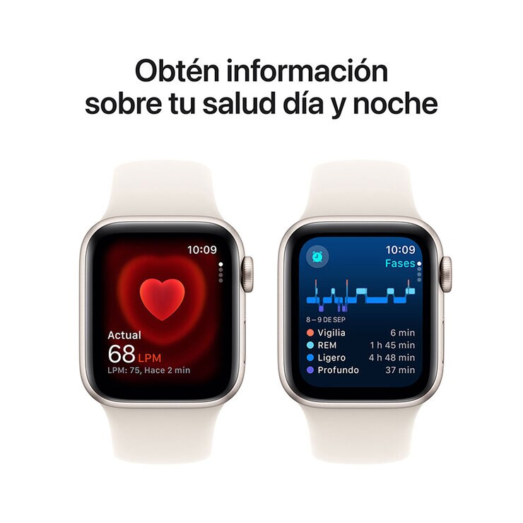 Apple Watch SE (GPS) Caja de aluminio blanco estrella 40mm con Correa deportiva blanco estrella S/M — Imagen 4 de 4