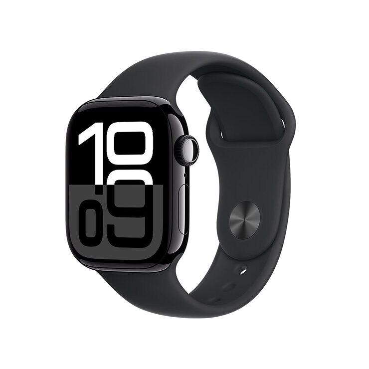 Apple Watch S10 (GPS) Caja de aluminio negro azabache 42mm con correa deportiva negro S/M — Imagen 1 de 4