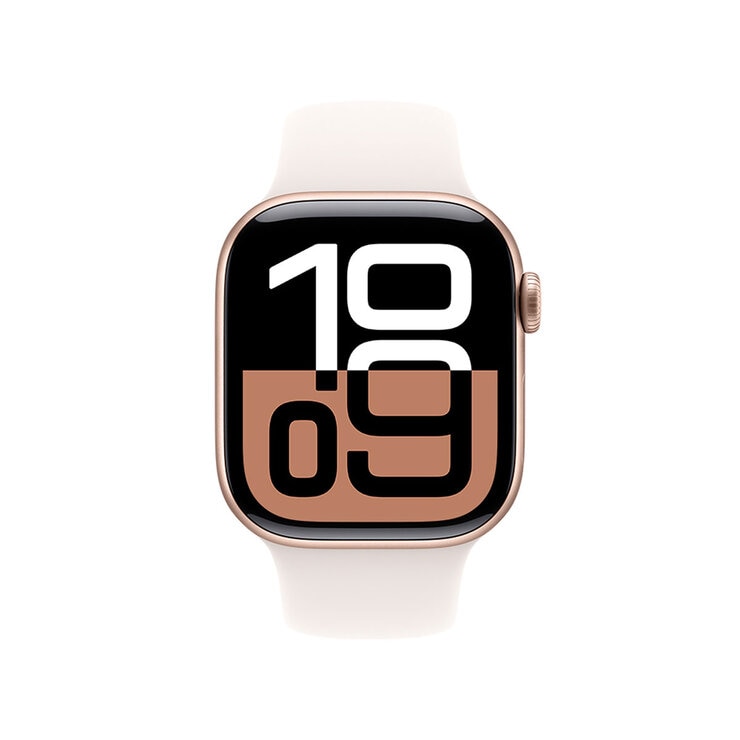 Apple Watch S10 (GPS) Caja de aluminio oro rosa 42mm con correa deportiva rosa rubor — Imagen 3 de 4