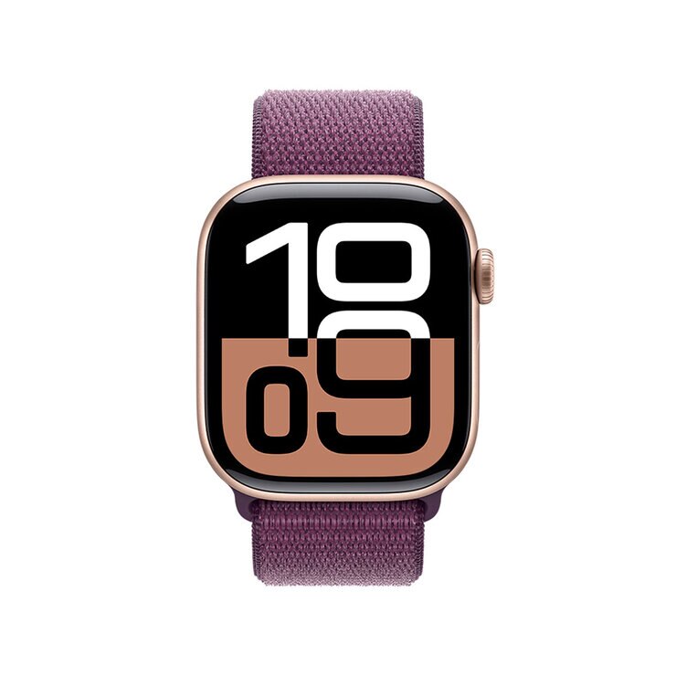 Apple Watch S10 (GPS) Caja de aluminio oro rosa 42mm con correa loop ciruela — Imagen 4 de 4