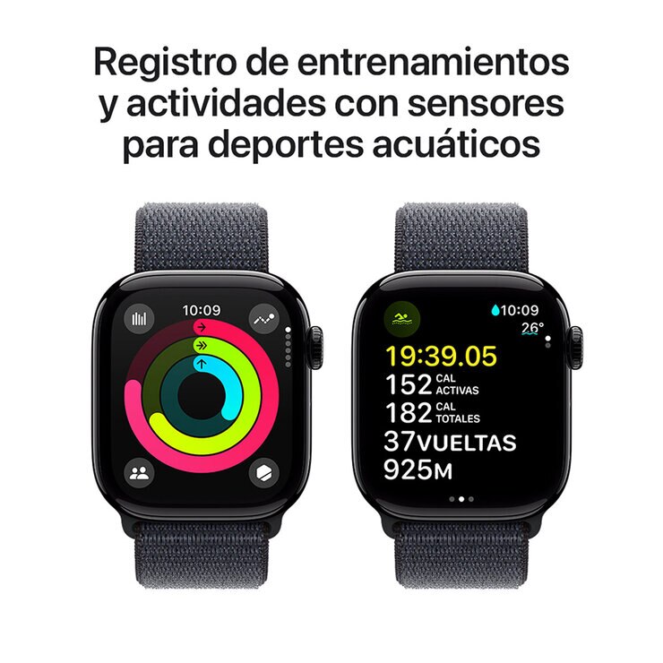Apple Watch S10 (GPS) Caja de aluminio negro azabache 42mm con correa loop tinta — Imagen 3 de 4