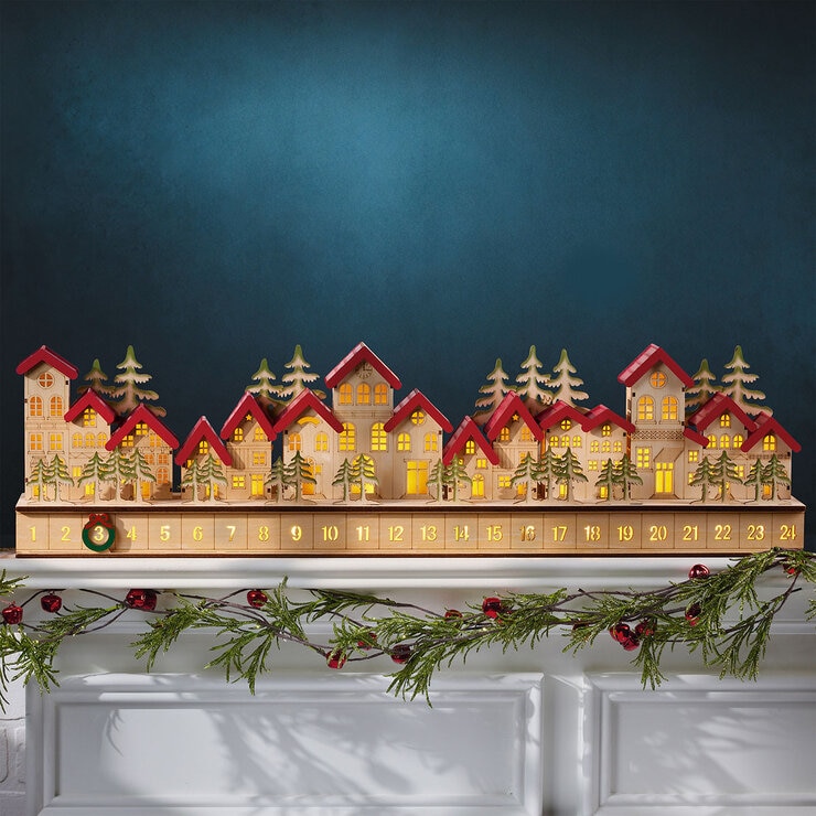 Villa Festiva de Madera Calendario de Adviento  — Imagen 1 de 4