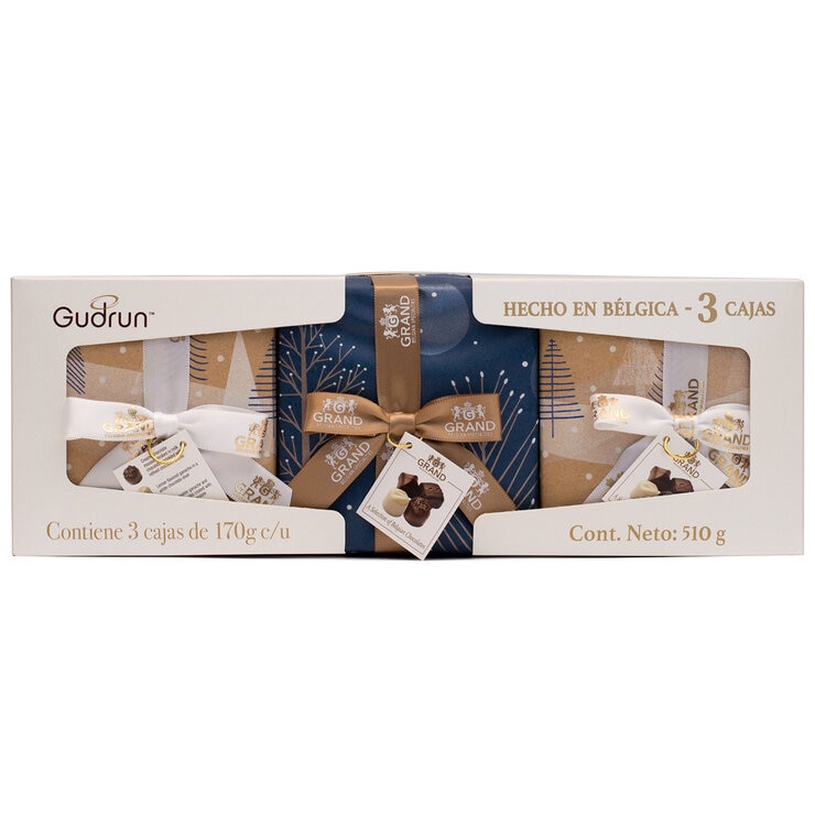 Gudrun Cajas de Chocolates Envueltas para Regalo 3 pzas de 160 g — Imagen 1 de 3