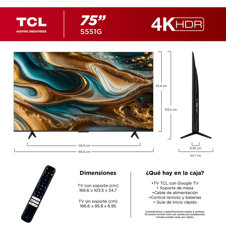 TCL Pantalla 75" 4K UHD Google TV — Imagen 4 de 4