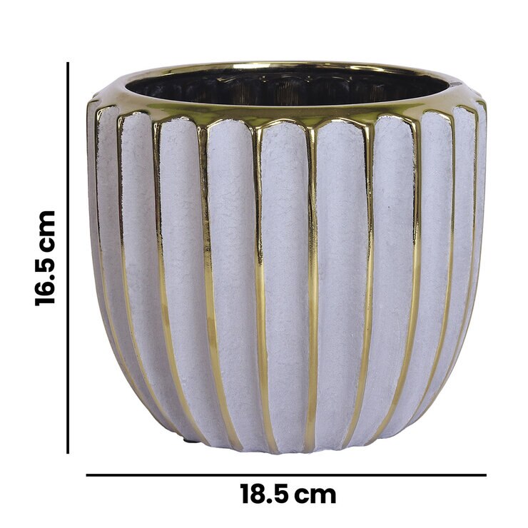 CADAVAL, Maceta Loreto Dorado con Gris — Imagen 4 de 4