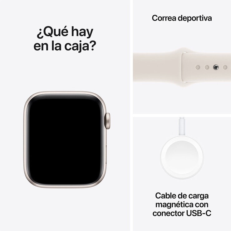 Apple Watch SE (GPS) Caja de aluminio Blanco estrella 44mm con Correa deportiva Blanco estrella M/L — Imagen 4 de 4