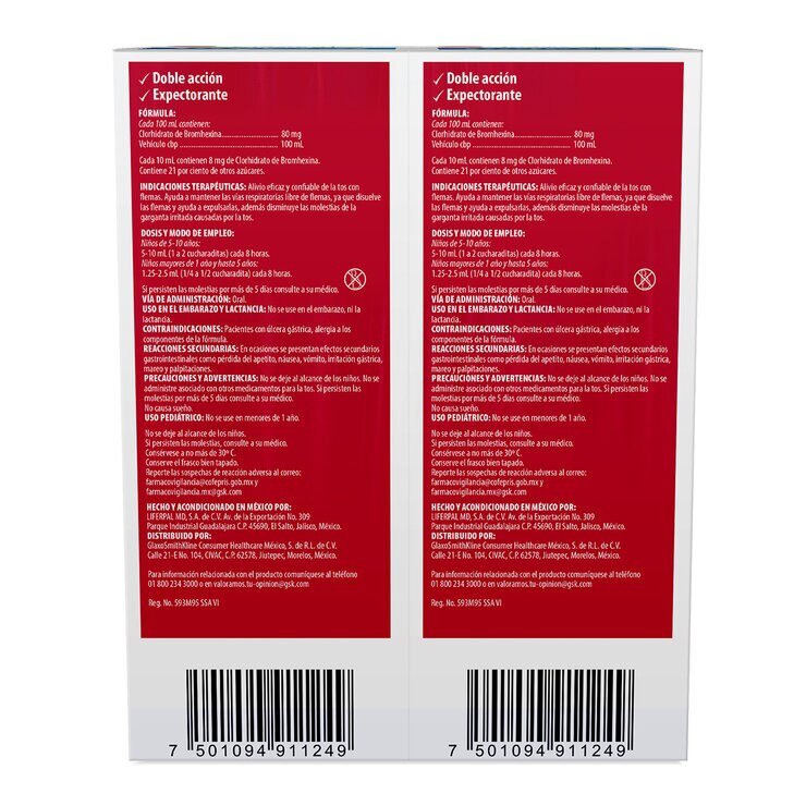 Tesalon Tesacof Niños Bromhexina Sabor cereza 2 Frascos de 80mg — Imagen 3 de 4