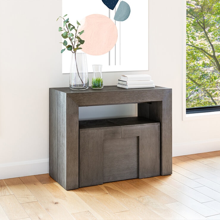 Transformer Table, Set de Comedor Expandible, Capacidad de hasta 12 Personas, 100% Madera, Color Gris Abedul — Imagen 2 de 4