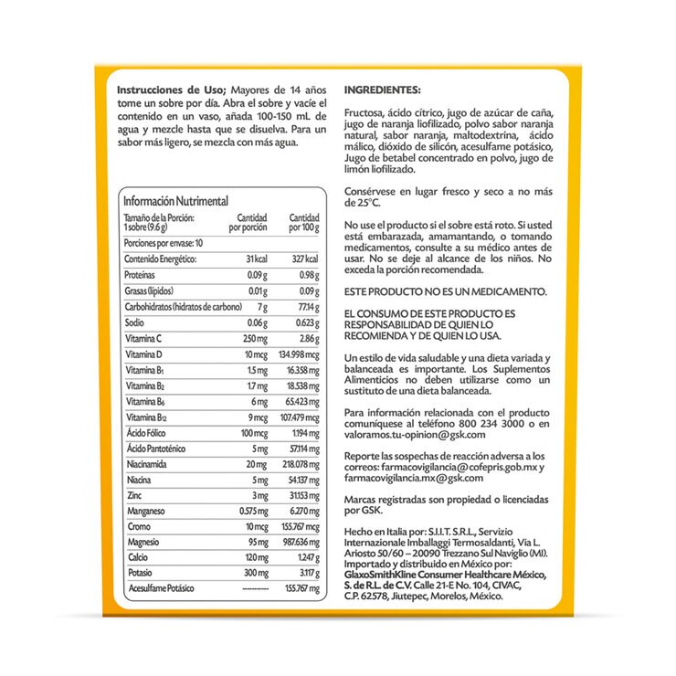 Emergenc con vitamina C, B y antioxidantes  3 cajas de 10 sobres  — Imagen 4 de 4