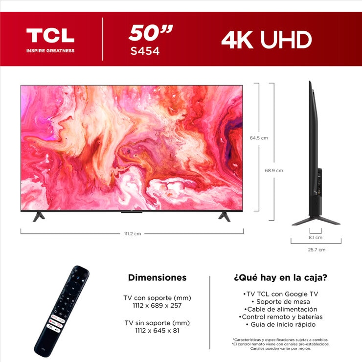 TCL Pantalla 50" UHD Smart TV — Imagen 3 de 4