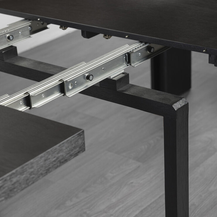 Transformer Table, Set de Comedor Expandible, Capacidad de hasta 12 Personas, 100% Madera, Color Negro Encino — Imagen 3 de 4