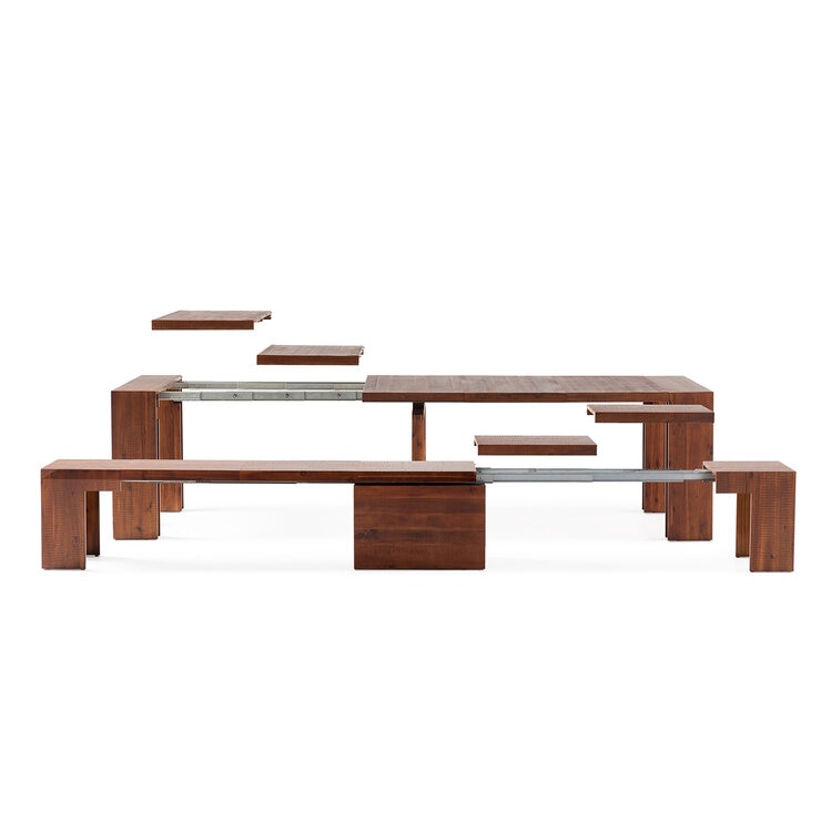 Transformer Table, Set de Comedor Expandible, Capacidad de hasta 12 Personas, 100% Madera, Color Cereza — Imagen 3 de 4