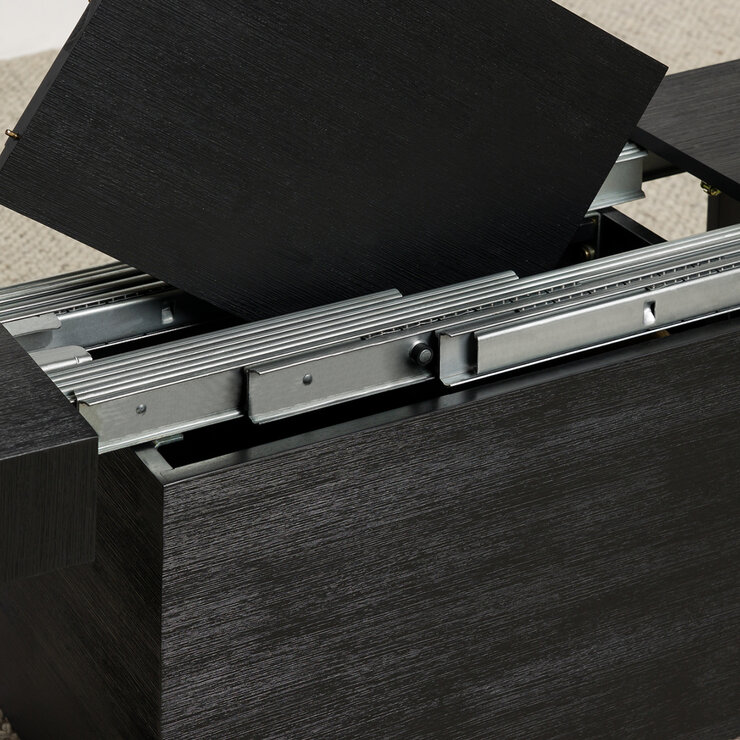 Transformer Table, Set de Comedor Expandible, Capacidad de hasta 12 Personas, 100% Madera, Color Negro Encino — Imagen 4 de 4