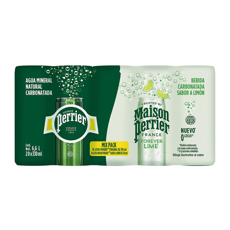 Perrier Agua Mineral Mix Pack 20 pzs de 330 ml — Imagen 1 de 4