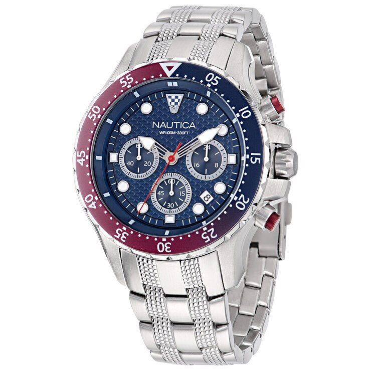Box Set Reloj Nautica NST Brazalete Plata y Correa Azul NAPNSF407 — Imagen 2 de 4