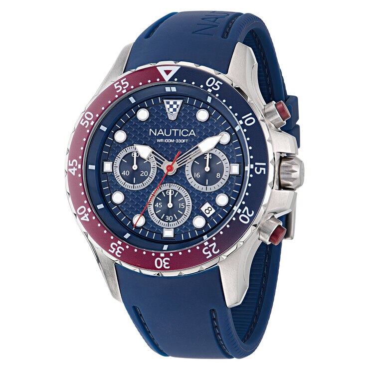 Box Set Reloj Nautica NST Brazalete Plata y Correa Azul NAPNSF407 — Imagen 3 de 4