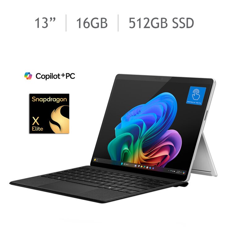 Microsoft Surface Pro Copilot+PC 13" OLED Snapdragon X Elite 16GB 512GB SSD + Teclado — Imagen 1 de 4