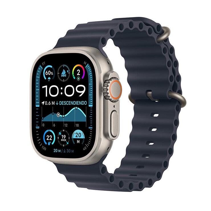 Apple Watch Ultra 2 (GPS + Cellular) Caja de titanio natural 49mm con Correa Ocean Azul Marino — Imagen 1 de 4