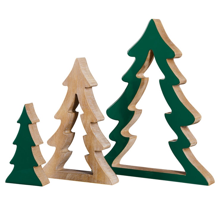 Árboles de Madera Encajables Verdes — Imagen 2 de 4
