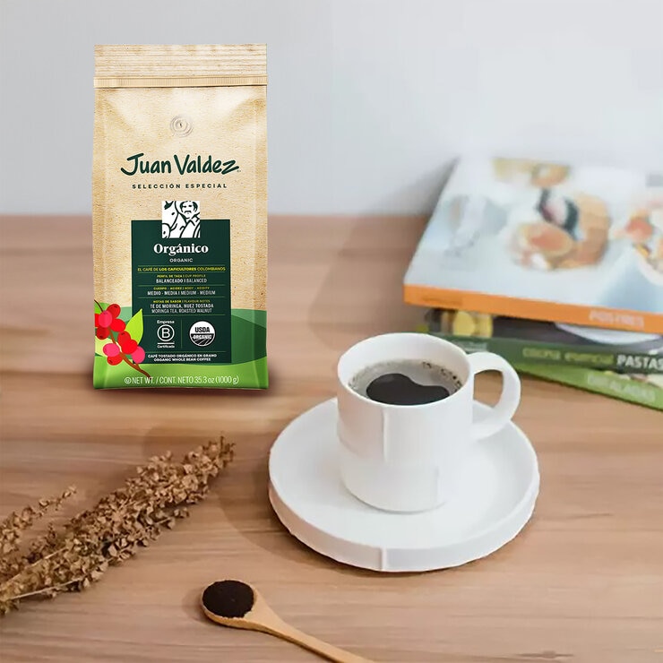 Juan Valdez Café Tostado Orgánico en Grano 1 kg — Imagen 4 de 4