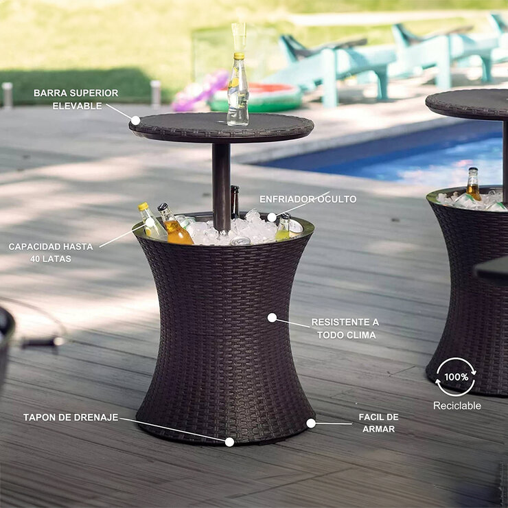 Keter Mesa Hielera Rattan Coolbar — Imagen 3 de 3