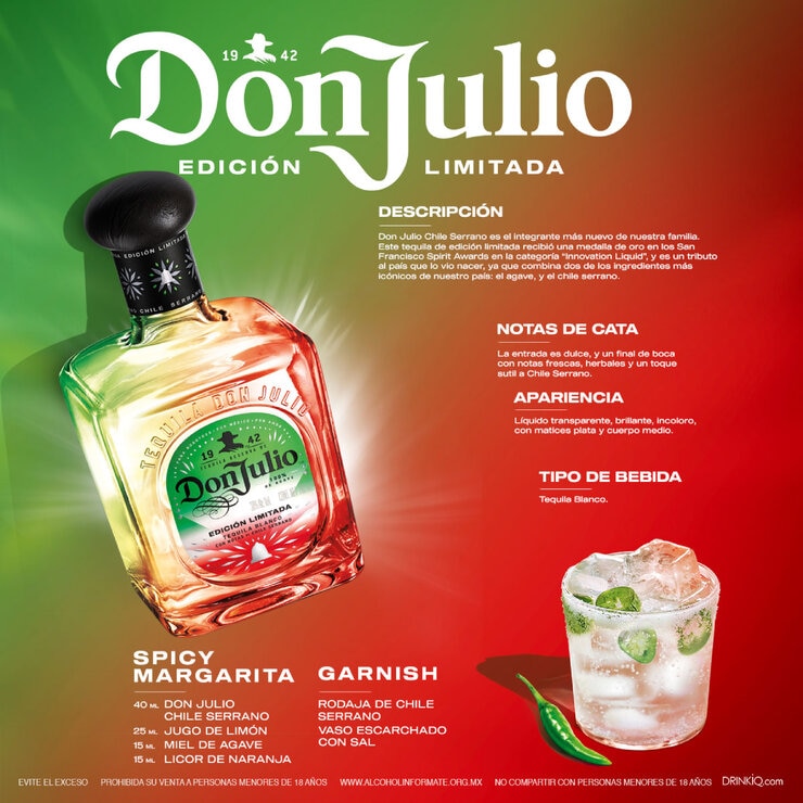 Tequila Don Julio Blanco Chile Serrano Edición Limitada 700 ml — Imagen 2 de 4