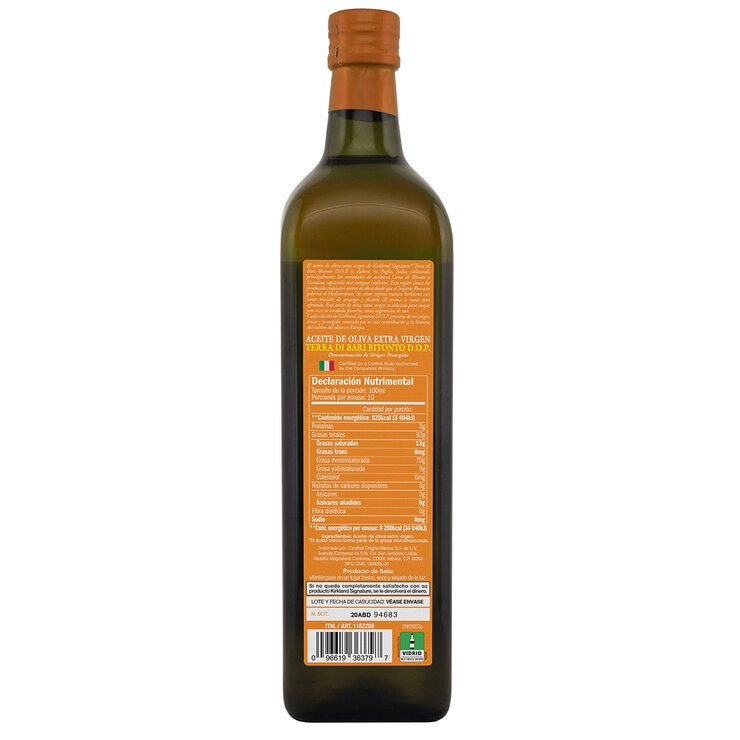 Kirkland Signature Aceite de Oliva Extravirgen Terra Di Bari D.O.P 1 l — Imagen 2 de 3