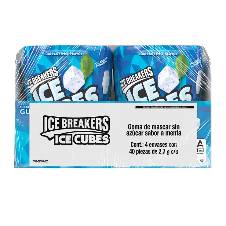 Ice Breakers Ice Cubes Goma de Mascar sin Azúcar Sabor Menta 4/40 pzas — Imagen 1 de 3