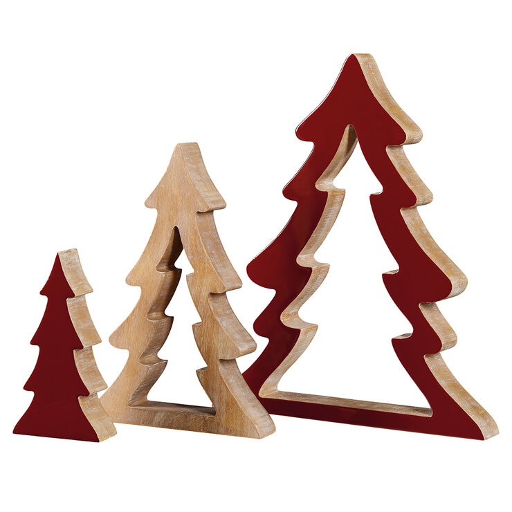 Árboles de Madera Encanjables Rojos — Imagen 4 de 4