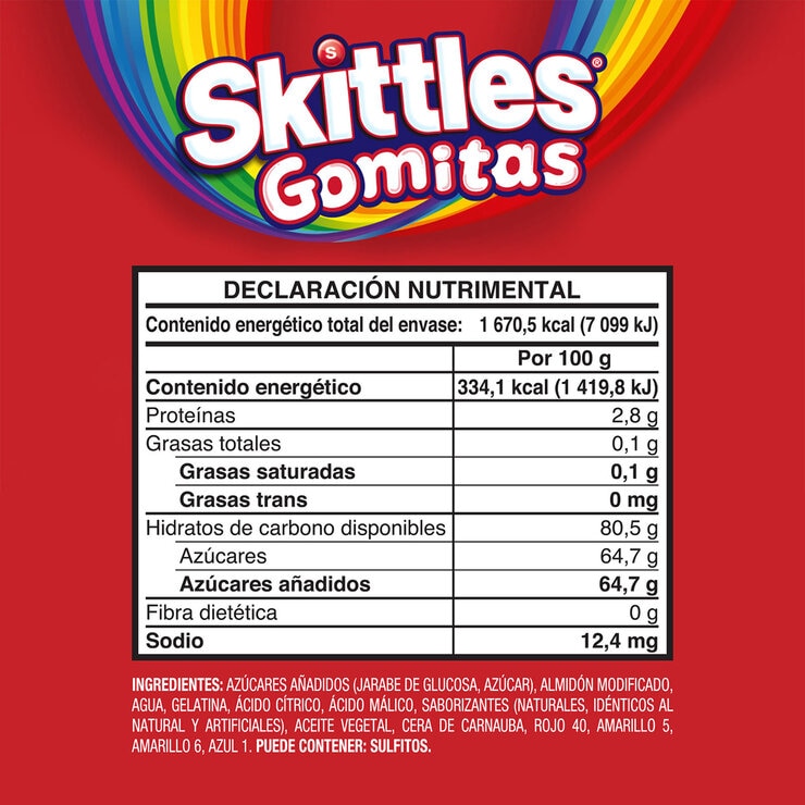Skittles Gomitas de Dulce Sabores Frutales 10 pzas de 50g — Imagen 3 de 4