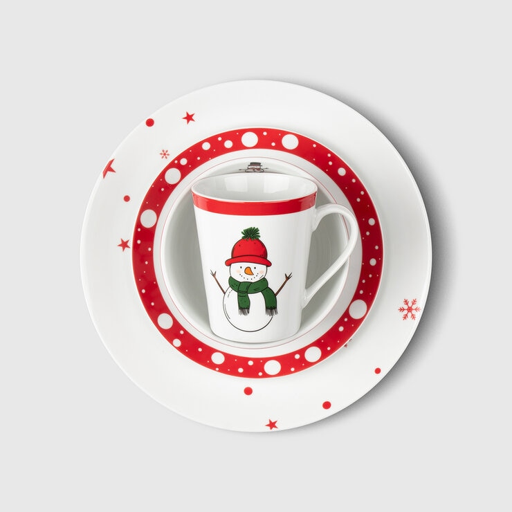 Crown Baccara Vajilla Snowman Holiday Para 4 Personas — Imagen 2 de 3