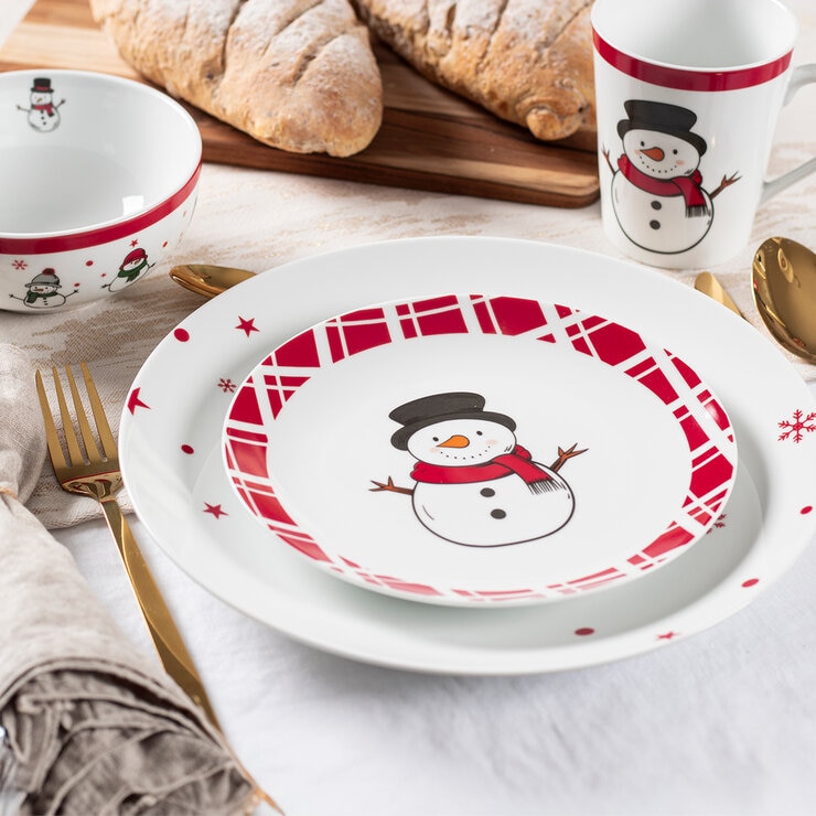 Crown Baccara Vajilla Snowman Holiday Para 4 Personas — Imagen 3 de 3