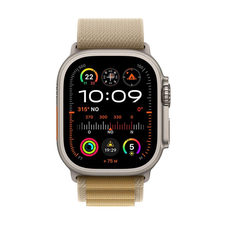 Apple Watch Ultra 2 (GPS + Cellular) Caja de titanio natural 49mm con Correa Loop Alpine Canela M — Imagen 3 de 4