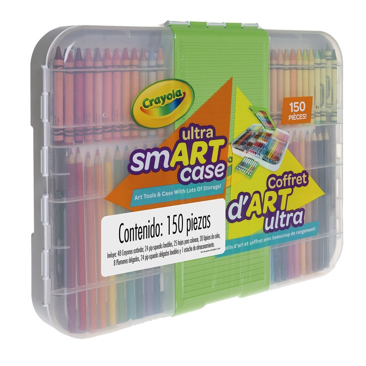 Crayola ultra smart case crayones clásicos, plumones, lápices de colores y hojas blancas 150 piezas — Imagen 2 de 4