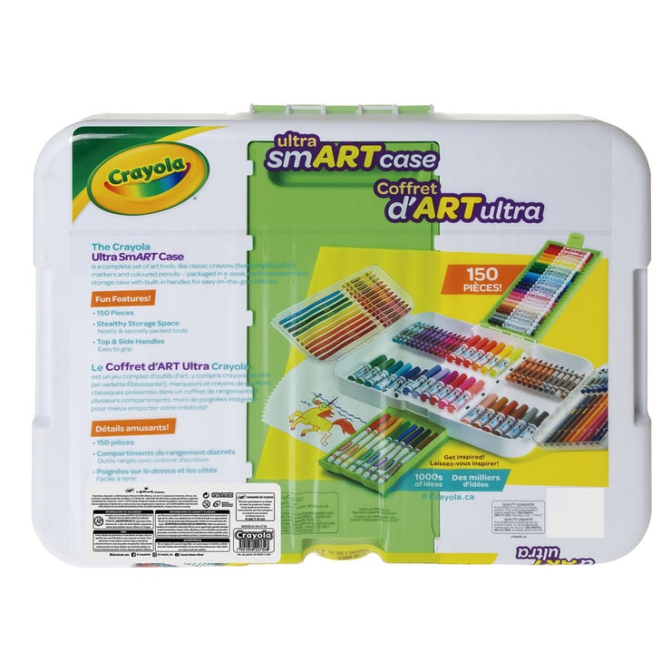 Crayola ultra smart case crayones clásicos, plumones, lápices de colores y hojas blancas 150 piezas — Imagen 3 de 4