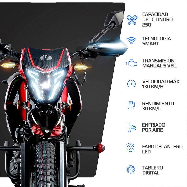 Vento Motocicleta Crossmax 250cc Rojo — Imagen 4 de 4
