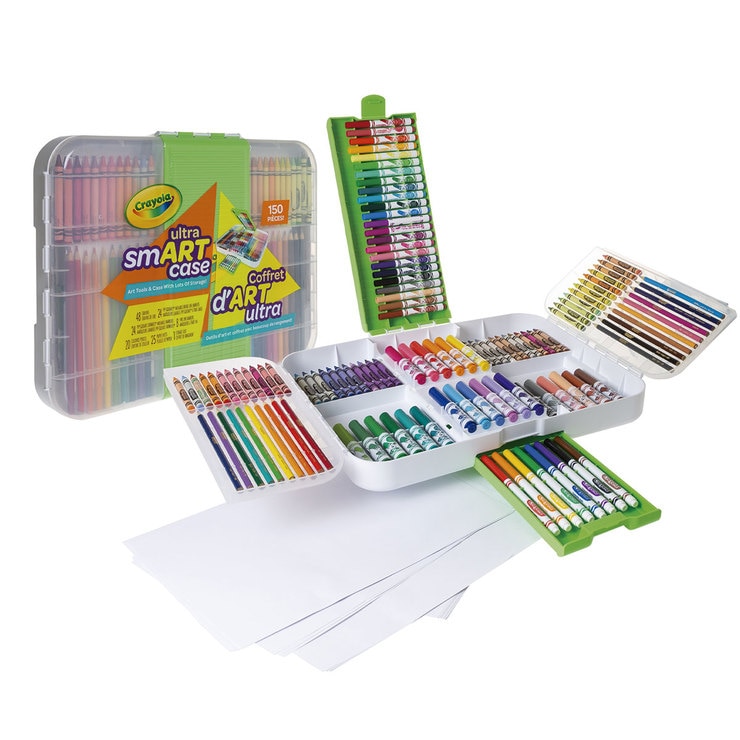 Crayola ultra smart case crayones clásicos, plumones, lápices de colores y hojas blancas 150 piezas — Imagen 1 de 4