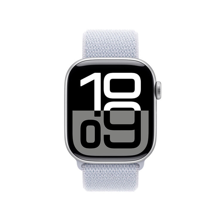 Apple Watch S10 (GPS) Caja de aluminio plata 42mm con correa loop azul nube — Imagen 4 de 4