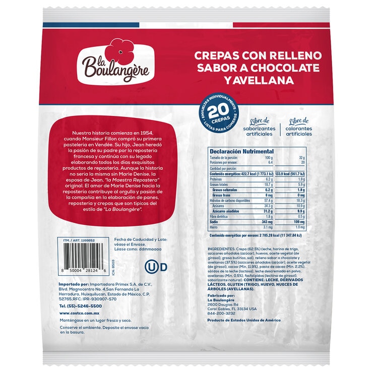 La Boulangere Crepas con Relleno Sabor a Chocolate y Avellana 640 g — Imagen 3 de 3
