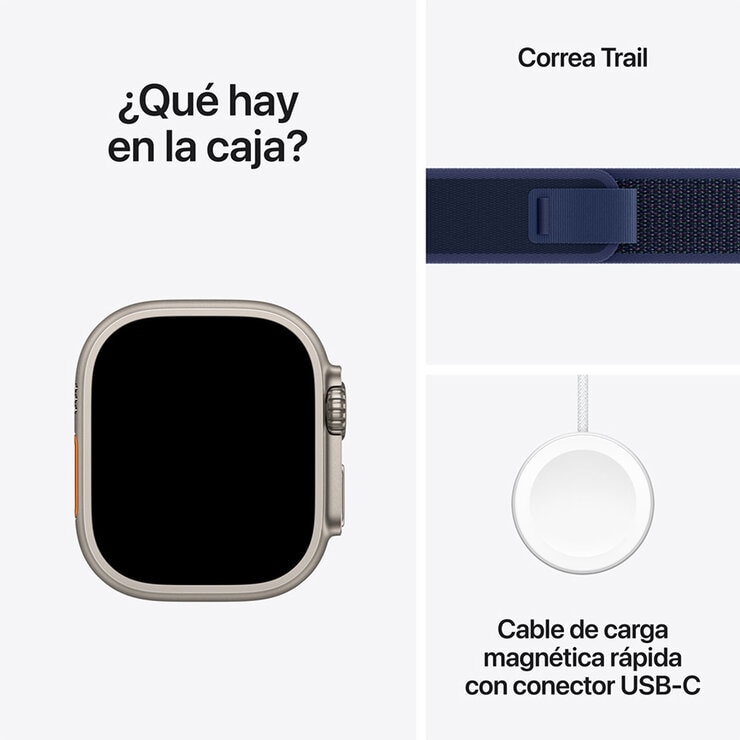 Apple Watch Ultra 2 (GPS + Cellular) Caja de titanio natural 49mm con Correa Trail Azul — Imagen 3 de 4