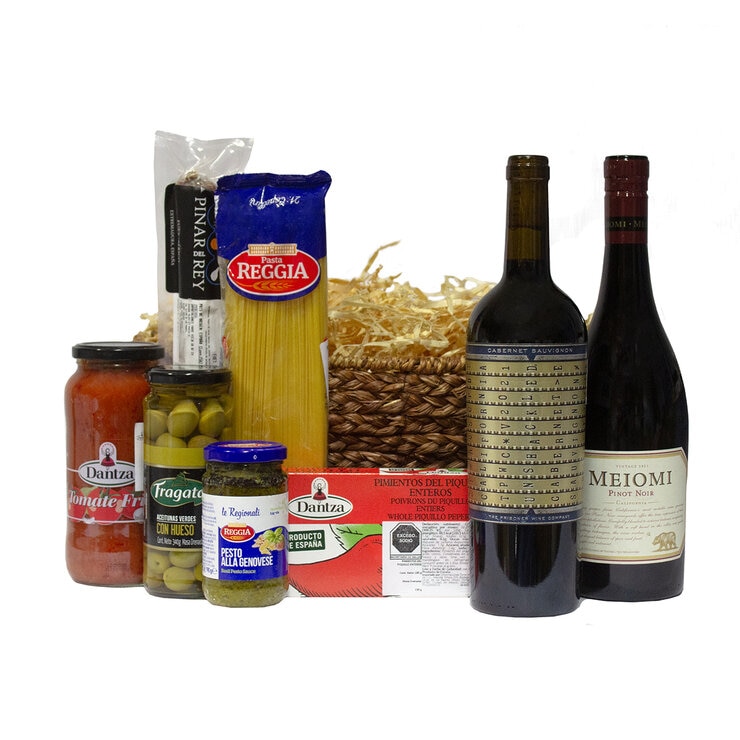Canasta de Regalo Pan y Vino 9 pzas — Imagen 1 de 4
