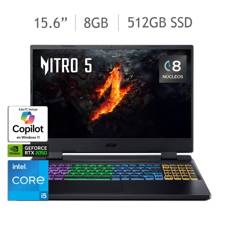 ACER Nitro 5 Gaming Laptop 15.6" Full HD Intel Core i5 8GB 512GB SSD — Imagen 1 de 4